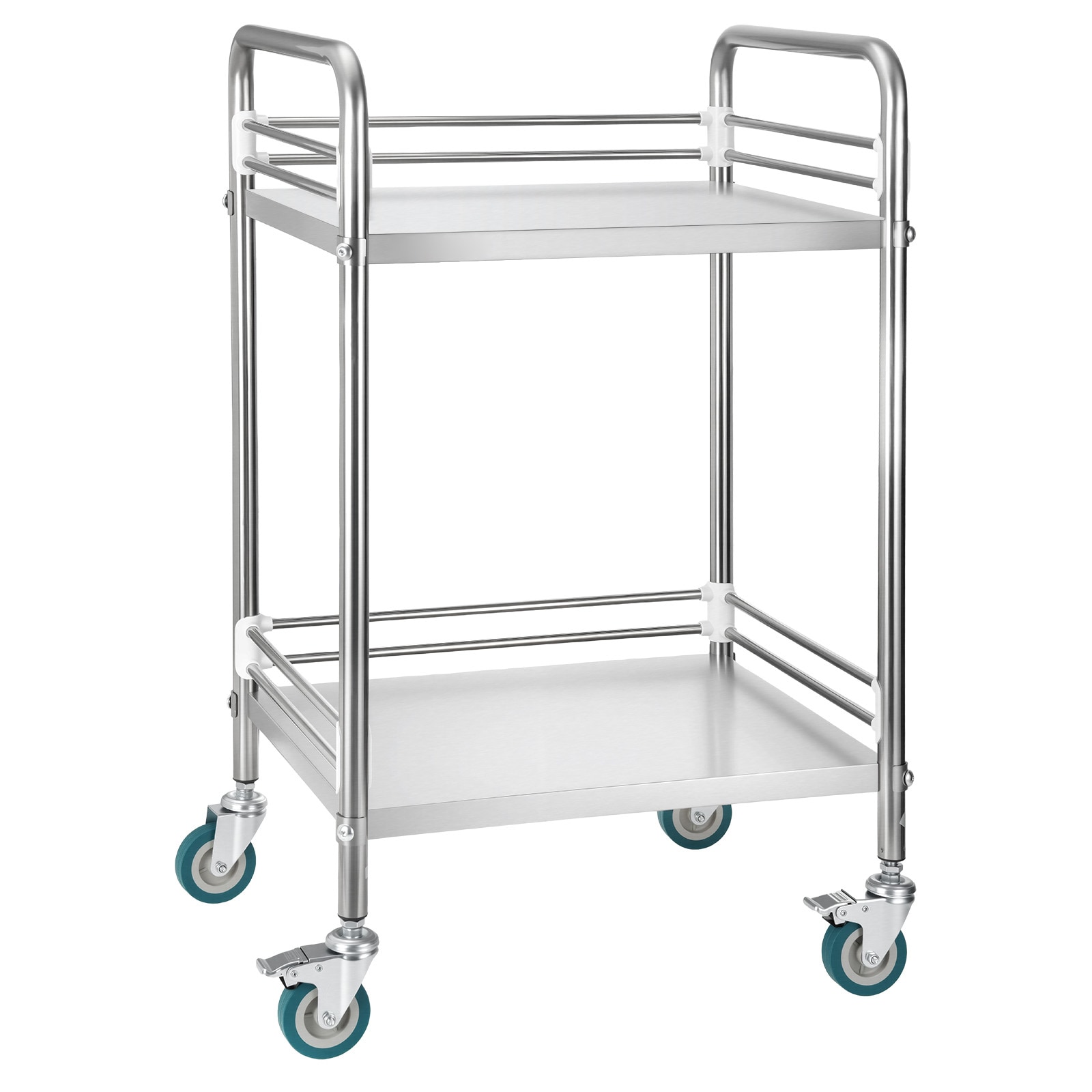 Stainless Steel Rolling Utility Cart With Lockable Wheels_voghion.com